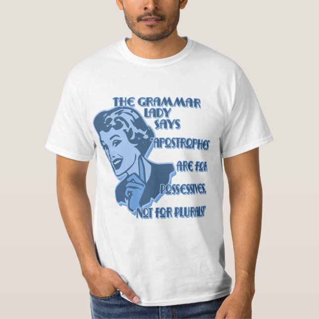 Apostrophes bleues pour le T-shirts de Possessives (Devant)