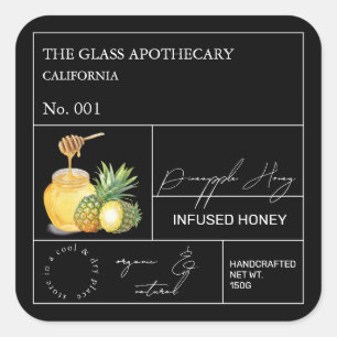 Apothécaire ananas Étiquette de miel infusé