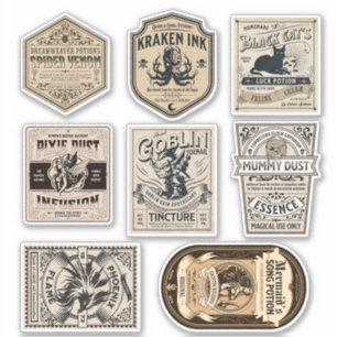 Apothécaire de l'Assistant Étiquette de potion de