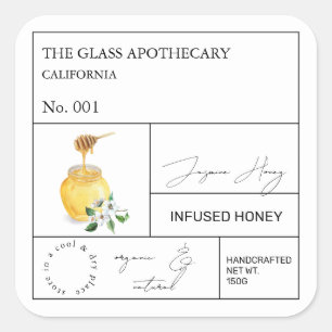 Apothécaire Jasmine Étiquette de miel infusé