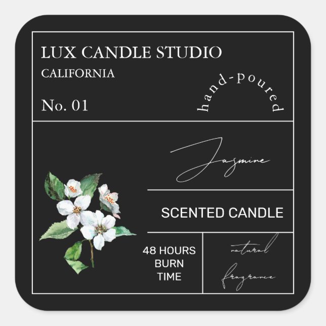 Apothécaire Jasmine Parfumé Étiquette de bougie (Devant)