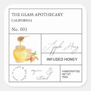 Apothecary Apple Étiquette de miel infusé