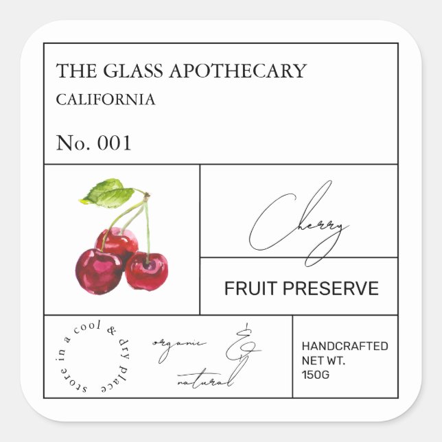 Apothecary Cherry Étiquette (Devant)