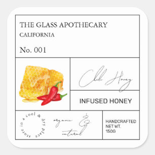 Apothecary Chili Étiquette de miel infusé