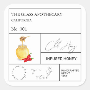 Apothecary Chili Étiquette de miel infusé