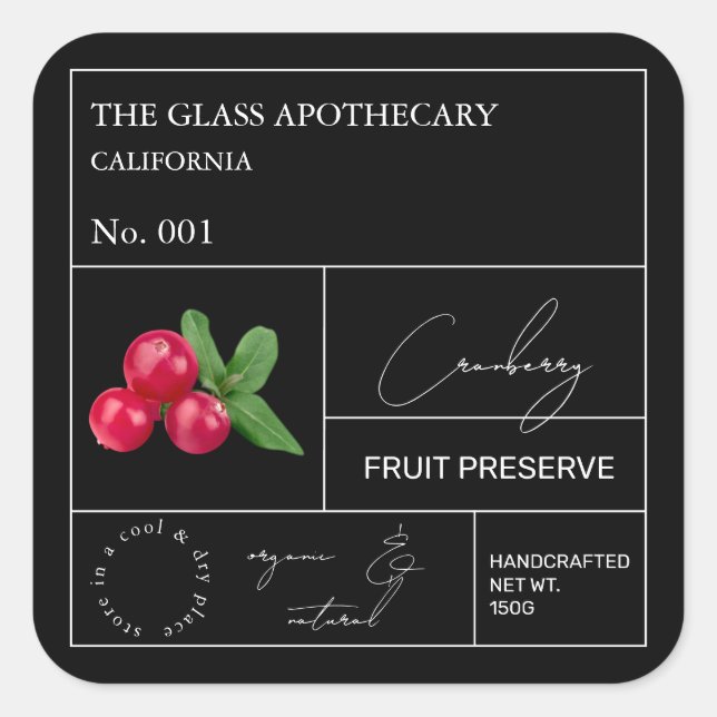 Apothecary Cranberry Étiquette (Devant)