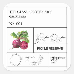 Apothecary Étiquette racine de la betterave