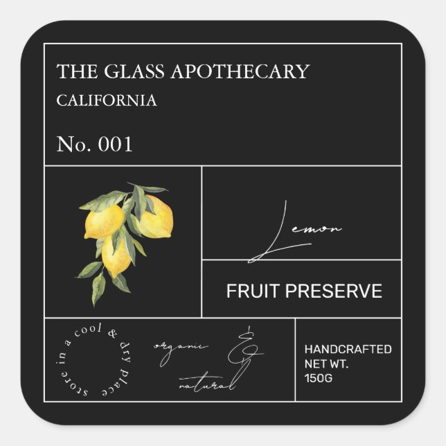 Apothecary Lemon Étiquette (Devant)
