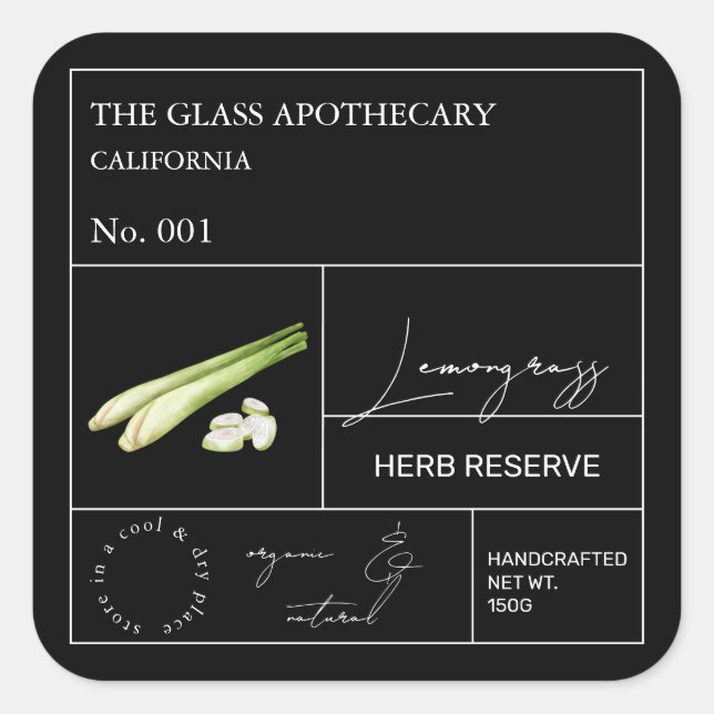 Apothecary Lemongrass Étiquette (Devant)