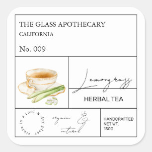 Apothecary Lemongrass Herbal Tea Étiquette