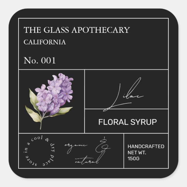 Apothecary Lilac Étiquette (Devant)