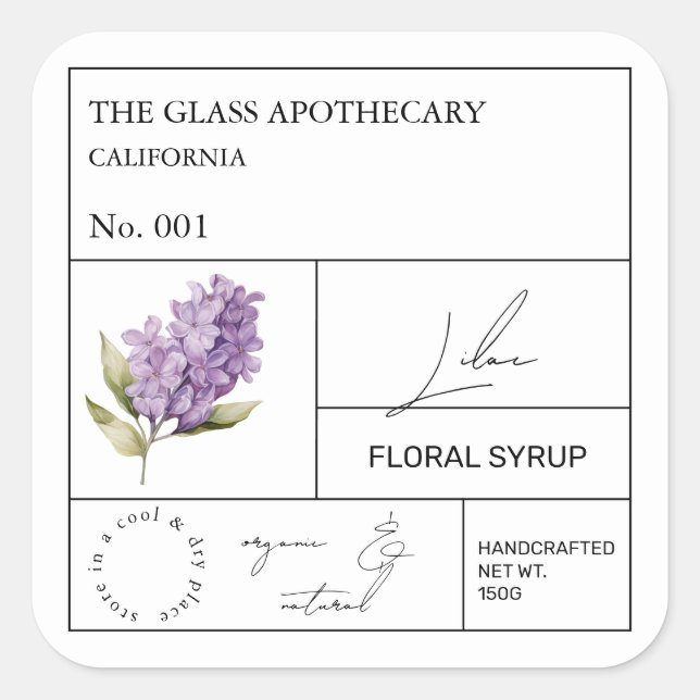 Apothecary Lilac Étiquette (Devant)