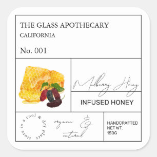 Apothecary Mulberry Infused Honey Étiquette