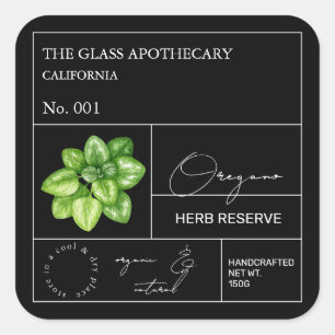 Apothecary Oregano Étiquette