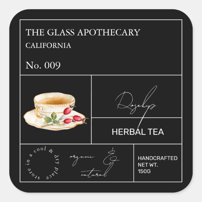 Apothecary Rosehip Herbal Tea Étiquette (Devant)