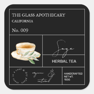Apothecary Sage Herbal Tea Étiquette