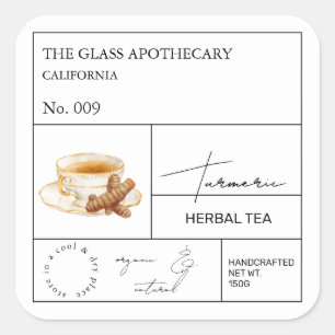 Apothecary Turmeric Herbal Tea Étiquette