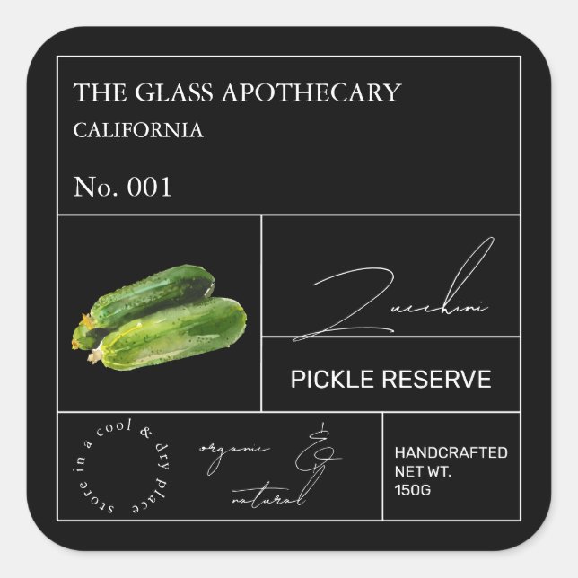 Apothecary Zucchini Étiquette (Devant)