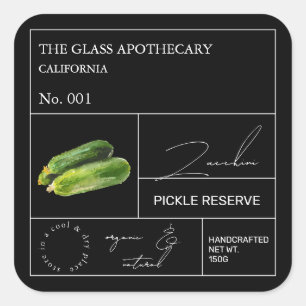 Apothecary Zucchini Étiquette
