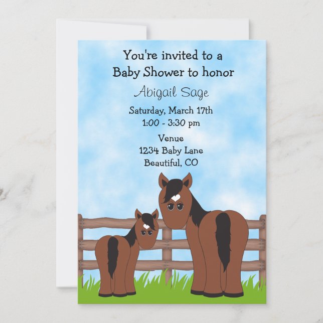 Appaloosa Horse Baby shower Invitation (Devant)