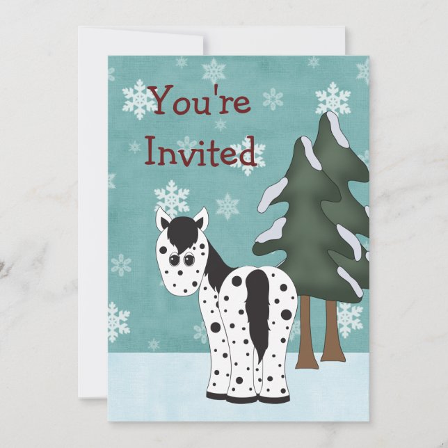 Appaloosa Horse hiver Anniversaire Invitation (Devant)