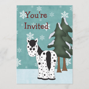 Appaloosa Horse hiver Anniversaire Invitation