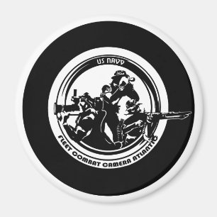 APPAREIL PHOTO COMBAT USN Grande, 3 pouces Magnet