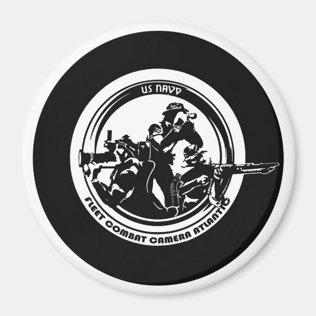 APPAREIL PHOTO COMBAT USN Grande, 3 pouces Magnet  (Devant)