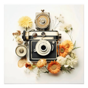 Appareil Photo Vintage et Fleur
