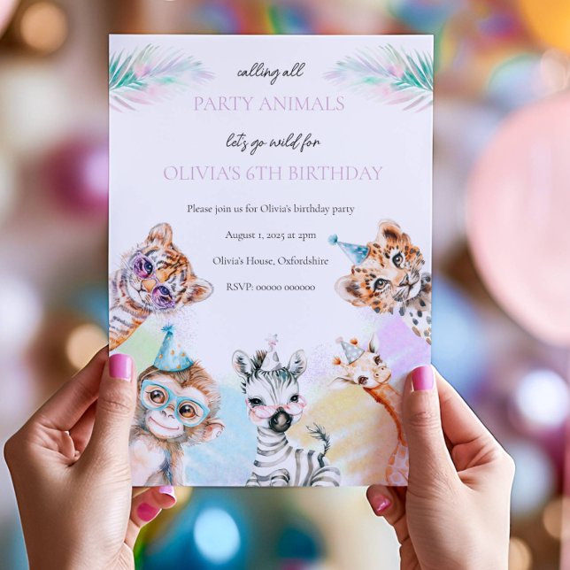Appel à tous les animaux de fête Invitation d'anni (Créateur téléchargé)