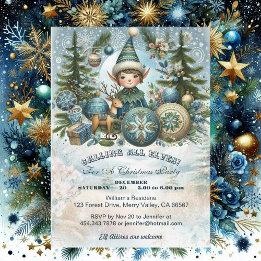 Appel à tous les elfes Snowflake Noël Invitation