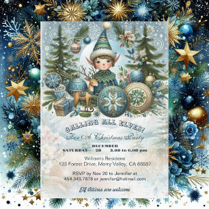Appel à tous les elfes Snowflake Noël Invitation