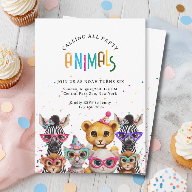 Appel à tous les fêtards ! Invitation pour un anni (Calling All Party Animals! Zoo Birthday Invitation. Prints and Instant Download)
