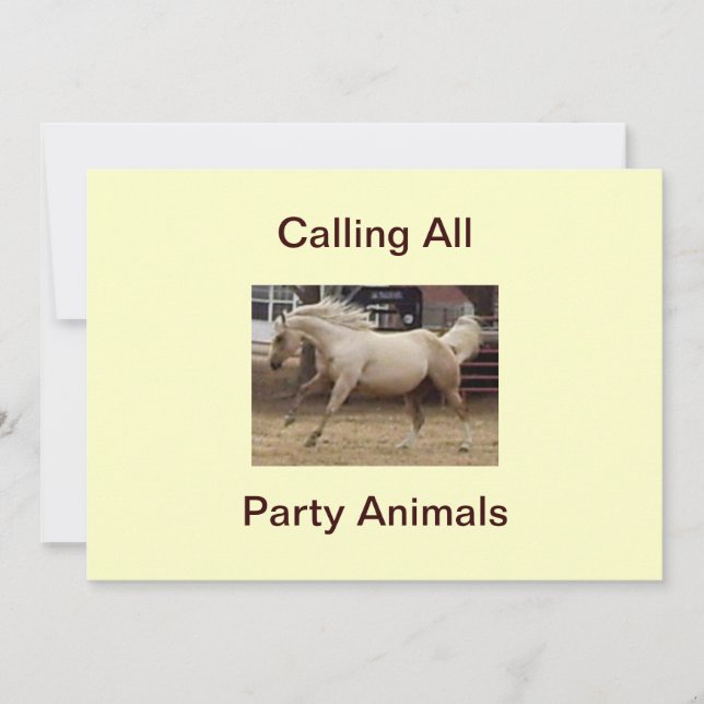 Appel à toutes les invitations d'animaux de fête (Devant)