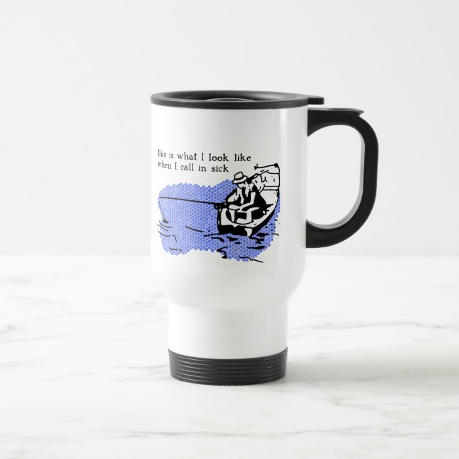 Appel Dans Sick Funny Pêche Mug Travail Humour Voy (Droite)