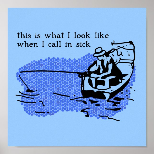 Appel En Sick Funy Poster Pêche Imprimer Signet Tr (Devant)