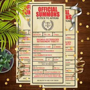 Appel officiel Invitations du parti de retraite