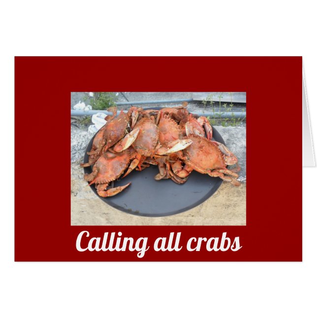 **APPELER TOUS LES CRABS** CARTE D'ANNIVERSAIRE FU (Devant horizontal)