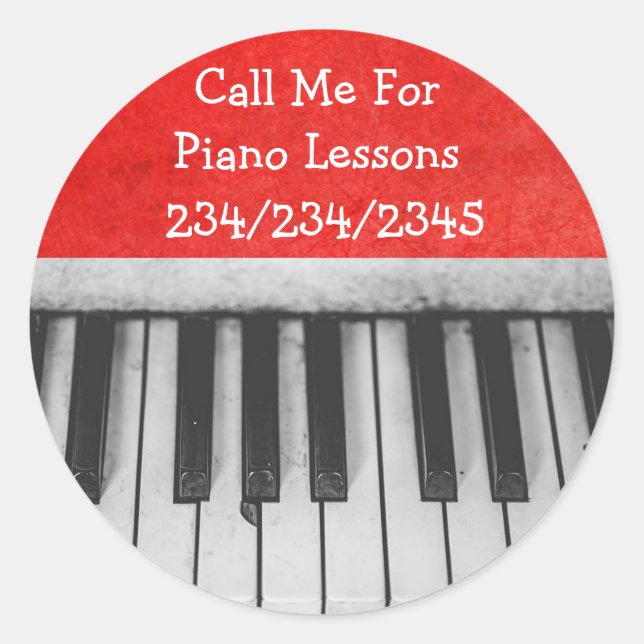 Appelez-Moi Pour Des Leçons De Piano Stickers Prom (Devant)