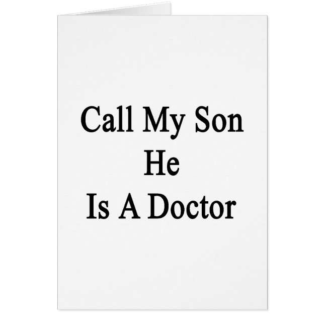 Appelez mon fils qu'il est un docteur (Devant)