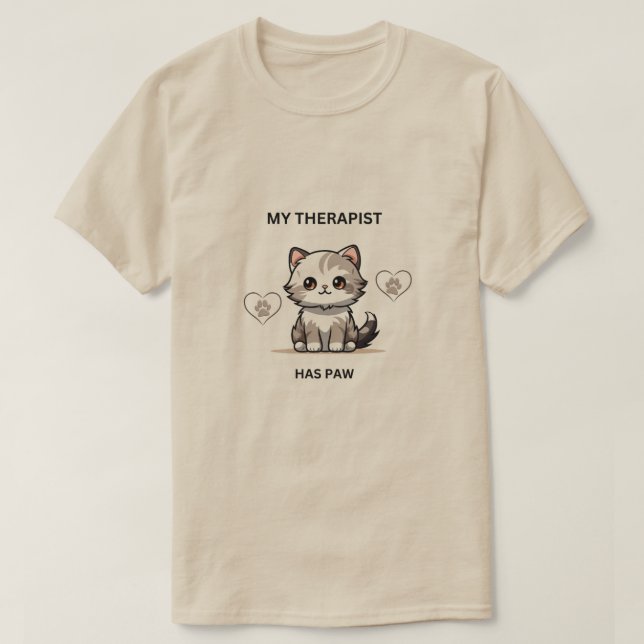 Appelez Mon Thérapeute - T-shirt Cat & Paw (Design devant)