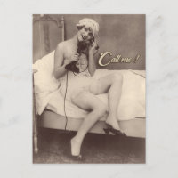 Appelle-moi ! Carte postale risquée d'une fille f