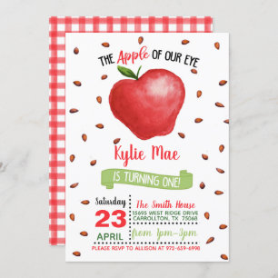 Apple 1er anniversaire Invitation - Pomme de notre
