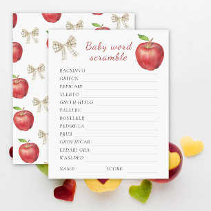Apple baby shower Word scramble baby shower jeu