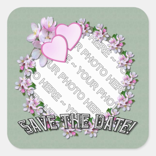 APPLE BLOSSOM ~ Ajouter une photo ~ Stickers Carré (Devant)