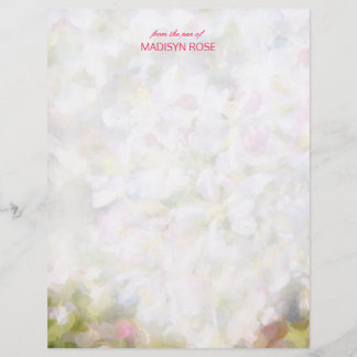 Apple Blossoms Botanique Peinture Votre Nom Papier
