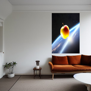 Apple dans l'espace   AI Art Poster