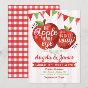 Apple de notre Baby shower Oeil Invitation d'invit
