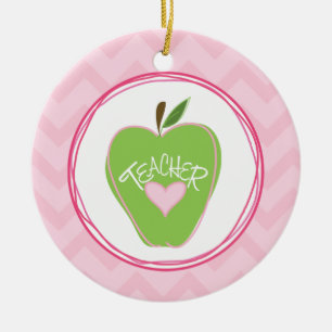 Apple et ornement verts de professeur de zigzag