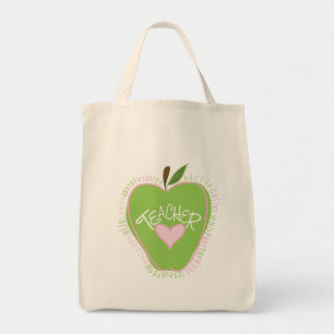Apple et sac verts de professeur d'alphabet de